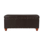 HomePop 40" Faux Leather Storage Cocktail Bench - Espresso - color: Espresso Brown