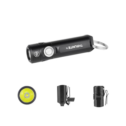 ThruNite Ti Keychain Flashlight, USB-C Rechargeable EDC Pocket Light, 650 Lumens with Magnetic Tailcap, 5 Modes, IPX-6 Waterproof Mini Flashlight for Camping, Everyday Carry (Black) - color: Black Cool White