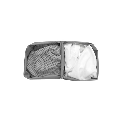 Brabantia - Bo Laundry Hamper Bag 2 x 12 Gal - Replacement Bag for Bo Laundry Hamper - Dual Compartments for Easy Sorting - Portable & Hygienic - Cotton Bag with Velcro Closing - Gray - size: 2 x 12 Gal Compartments