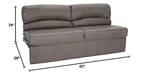RecPro Charles RV Jackknife Sofa | Love Seat | Sleeper Sofa | Length Options 62", 68", 72" (62 Inch, Putty) - color: Putty, size: 62 Inch