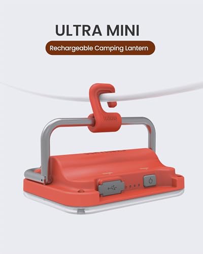 CLAYMORE Ultra Mini (Red) - Outdoor Rechargeable LED Light for Camping, Tent, Backpacking, Emergency and Industrial Use. Waterproof, Portable Lantern with USB-C, Up to 24 Hours Battery Life. - style: Red (Ultra)