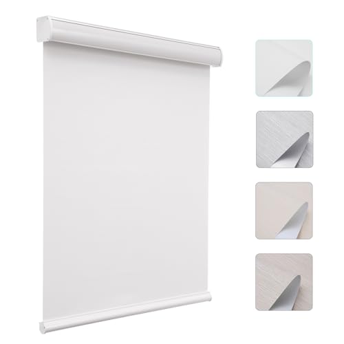 Changshade Custom Size Cordless Roller Shades, Blackout Roller Window Blinds with Thermal Insulated for Office, Living Room, Bedroom, Kitchen, Easy Installation,White - color: Blackout-white