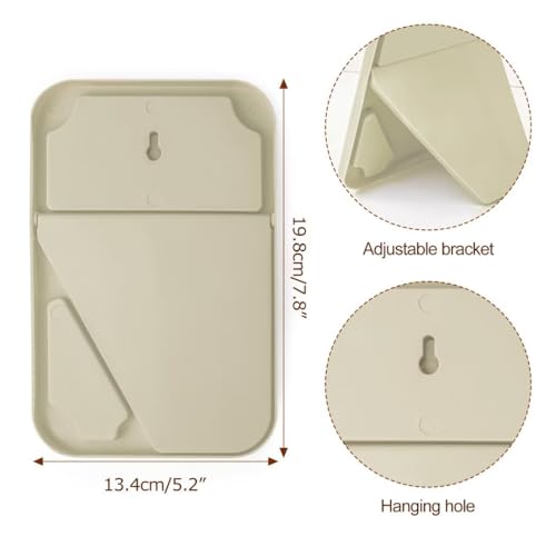 8-Inch Table Desk Vanity Makeup Mirror, Simple Portable Travel Mirror with Stand, Standing and Wall Hanging Dual-use, Beige - color: Beige