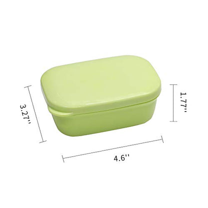Soap Dish 2 Pack Waterproof Portable Soap Case Tray for Travel, Home, Outdoor, Camping, Gym - Light Green - color: Light Green