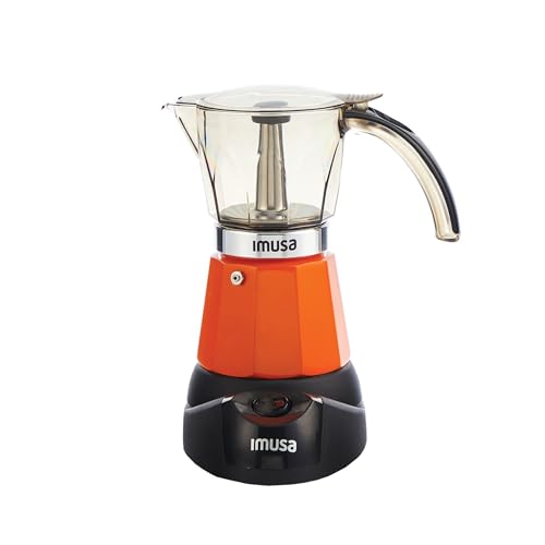 IMUSA 6 or 3cup Electric Espresso Maker, Orange - color: Orange, size: 6 Cup