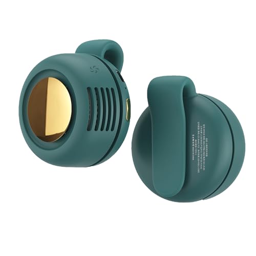 Portable Silent Mini Bladeless Fan Clip On 2025 New Adjustable 3-Speed Suspended Whirlwind Fans Small Fan Clip on for Shirt & Waist For Travel Outdoor Office, Travel Accessories Gift (green) - color: green