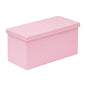 B FSOBEIIALEO Folding Storage Ottoman, Faux Leather Footrest Seat Long Shoes Bench Box Chest, Pink 30"x15"x15" - color: Pink, size: Large
