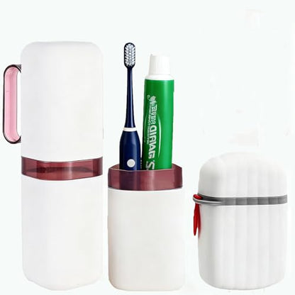 Travel Soap Case and Toothbrush Travel Case Portable Soap Holder Toothbrush Holder with Cover Leakproof Soap Container for Trip Bathroom Camping Gym Outdoor (red) - color: Red