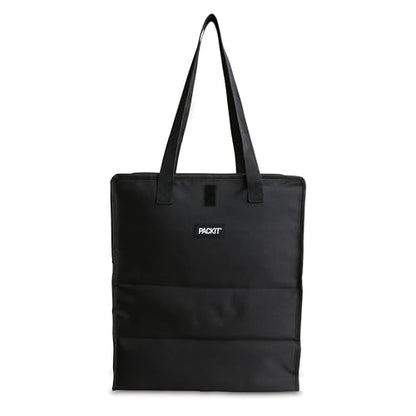 PackIt(R) Freezable Grocery Tote, Black, Built with EcoFreeze(R) Technology, Foldable, Collapsible, Reusable, Zip Closure, Dual handles, Great for Transporting Fresh Groceries - color: Black