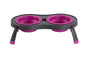 Dexas Pets Double Elevated Pet Feeder, Fuchsia, Large/2.5 Cup Capacity Bowls - color: Fuchsia, size: Large/2.5 Cup Capacity Bowls