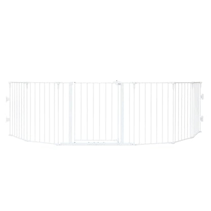 Regalo Safety 56"-130" Super Wide Baby Gate & Play Yard, 2-in-1 Adjustable Safety Gate for Doorways & Bottom of Stairs, Wall Mounted Room Divider, Includes Wall Mount Kit - color: White, style: 130"W x 28"H