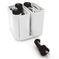 Cable Organizer with Multiple Compartments, Secure Cable Ends, Prevent Tangling, Tidy Workspace, Charging Solution, Desk Organizer Cord Management, White Plastic