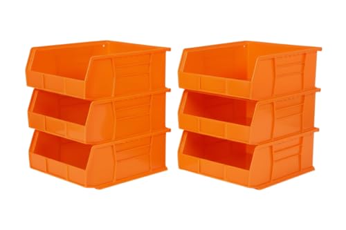 HE HUDSON EXCHANGE 11" x 11" x 5" (6 Pack) Plastic Stackable Storage Bin, Orange - color: Orange, size: 6 Pack