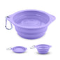 Collapsible Dog Bowl - 800ml/27 oz Portable Silicone Travel Water Bowl for Dogs with Carabiner | Foldable, Dishwasher Safe | Hiking, Camping Dog Essentials & Outdoor Pet Feeding - Purple - color: Purple