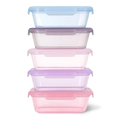 Ello Snap & Nest 10-Piece 4.5 Cup Plastic Meal Prep Set, Reusable Food Containers for Healthy Eating, Freezer, Dishwasher Safe, Berry Fields - color: Berry Fields, size: Meal Prep