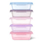 Ello Snap & Nest 10-Piece 4.5 Cup Plastic Meal Prep Set, Reusable Food Containers for Healthy Eating, Freezer, Dishwasher Safe, Berry Fields - color: Berry Fields, size: Meal Prep