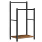 HOOBRO Free Standing Towel Rack for Bathroom, 2 Tier Blanket Rack, 16.5" L x 9.4" W x 31.5" H, Blanket Holder, Drying and Display Rack with Shelf, Rustic Brown and Black BF02LB01 - size: 16.5"L x 9.4"W x 31.5"H