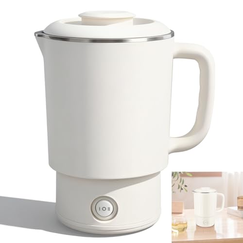 Travel Electric Kettle, 600ml Portable Hot Water Boiler, 600W Fast Heating with Smart Temperature Control for Trips, Camping, and Outdoor Use (US Plug, 110V)