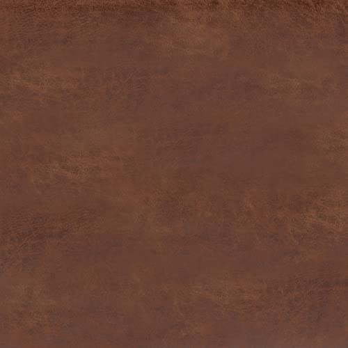 SIMPLIHOME Rockwood Cube Storage Ottoman with Tray - 17" Wide x 17" High Upholstered Vegan Leather Square Storage Ottoman in Distressed Saddle Brown, Contemporary Cube Ottoman with Serving Tray - color: Distressed Saddle Brown