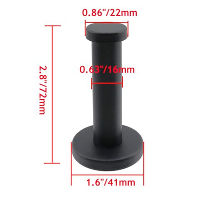 Wall Hooks Heavy Duty Coat Hooks Stainless Steel Clothes Hanger for Hanging Bathroom Towels Handbag Black 2.8-inch Length with 16mm Shank Dia - Pack of 6 - color: Black, size: 2.8" Length 16mm Shank