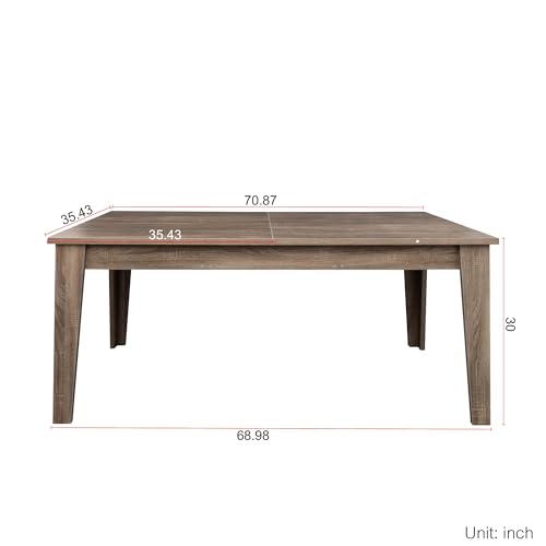 71"-106" Extendable Dining Table for 4-12 People, Space-Saving Extra Long Transformer Table with Extension Leaves Holder, Oak - color: Oak, style: 71" - 106.5" (4-12 People)