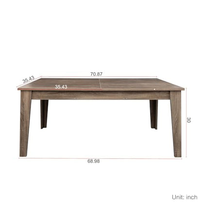 71"-106" Extendable Dining Table for 4-12 People, Space-Saving Extra Long Transformer Table with Extension Leaves Holder, Oak - color: Oak, style: 71" - 106.5" (4-12 People)