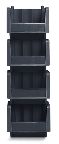 Akro-Mils 30796 Economy Stacking Shelf Plastic Storage Bins, (9-Inch x 6-5/8-Inch x 5-Inch), Black (10-Pack) - size: 8.875 x 6.625 x 5