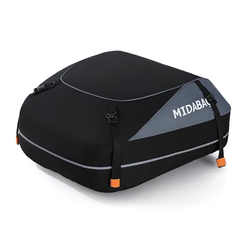 MIDABAO Waterproof Duty Car Roof Top Carrier-Car Cargo Roof Bag Car Roof Top Carrier - Waterproof & Coated Zippers- Includes Anti-Slip Mat- for Cars with or Without Racks (12 Cubic feet) - size: 12 Cubic feet