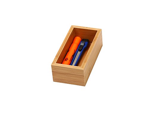 YBM HOME Pack of 12 Bamboo Drawer Organizer Storage Box for Kitchen Drawer, Junk Drawer, Office, Bedroom, Children Room, Craft, Sewing, and Bathroom, 3x6x2 inch - size: 3x6x2 Inch ( Pack of 12 )