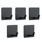 NearMoon Adhesive Hooks- Heavy Duty Bath Wall Hooks Waterproof Stainless Steel Towel Hangers Stick on Wall Clothes Holders for Bathroom Kitchen Home, 5 Pack (Matte Black) - color: Matte Black