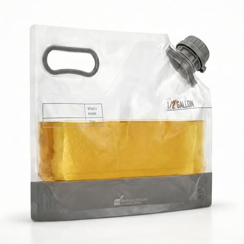 Restaurantware Cater Tek 1/2 Gallon Water Containers 10 Drink Bags - Collapsible Includes Tamper-Evident Caps Clear Plastic Beverage Bags For Catered Events Camping or Hiking Durable Handle - size: 10 Count, style: 1/2 Gallon