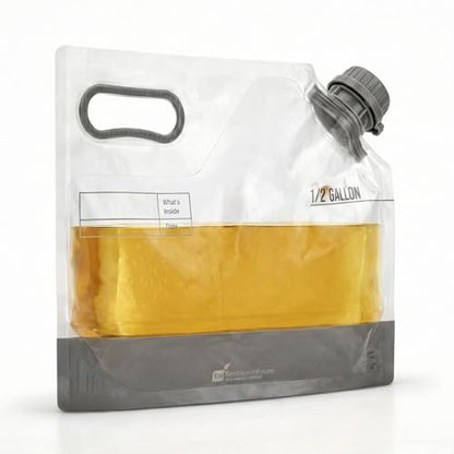 Restaurantware Cater Tek 1/2 Gallon Water Containers 10 Drink Bags - Collapsible Includes Tamper-Evident Caps Clear Plastic Beverage Bags For Catered Events Camping or Hiking Durable Handle - size: 10 Count, style: 1/2 Gallon