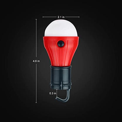 LED Camping Tent Lantern, Portable Outdoor Waterproof Emergency Light Bulb, Battery Powered with Clip Hook, Super Bright, for Hiking, Party，Camping, Fishing, Power Failure (4 Packs, Black ) - color: 4pcs black