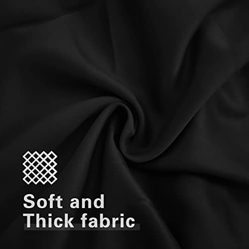 Small Tiers Kitchen Short Valance 12 inches Length Blackout Home Basement rv Camper Living Room/Bedroom 60W by 12L 1 Piece Rod Pocket Black Small Mini Window Curtains