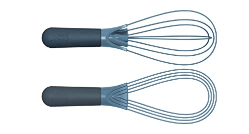 Joseph Joseph Twist Whisk 2-In-1 Collapsible Balloon and Flat Whisk Silicone Coated Steel Wire, Sky Blue - color: Blue