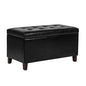 Asense Storage Ottoman Bench, 33" Faux Leather Upholstered End of Bed Bench with Safety Hinge,Wooden Legs,for Entryway Bedroom Living Room,Black - color: 33" Black Faux Leather