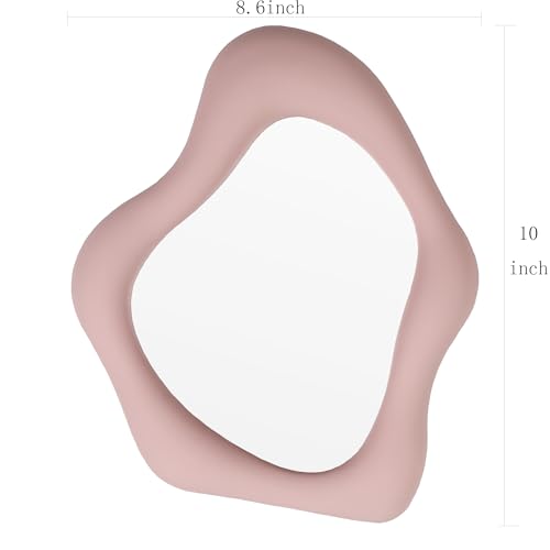 YCHMIR Small Wall Mirror Table Mount Vanity Mirror 10 “L x 8.8 ”W (Pink) - color: Pink