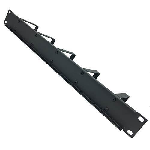 (5 Pack) 1U 5 D-Ring Cable Manager - 19 Inch Horizontal Rack Mount Metal Server Rack Wire Management