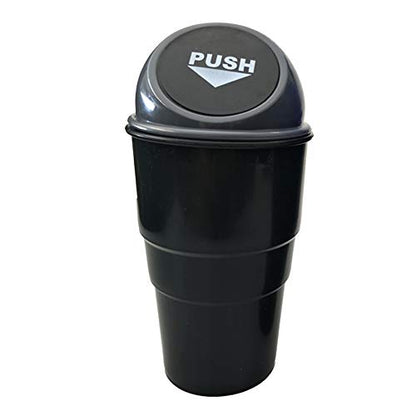 Automotive Cup Holder Trash Can, Mini Car Garbage Can Vehicle Rubbish Bins with Lid for Car Office Home Bedroom Desk (Grey) - color: Grey