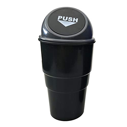 Automotive Cup Holder Trash Can, Mini Car Garbage Can Vehicle Rubbish Bins with Lid for Car Office Home Bedroom Desk (Grey) - color: Grey