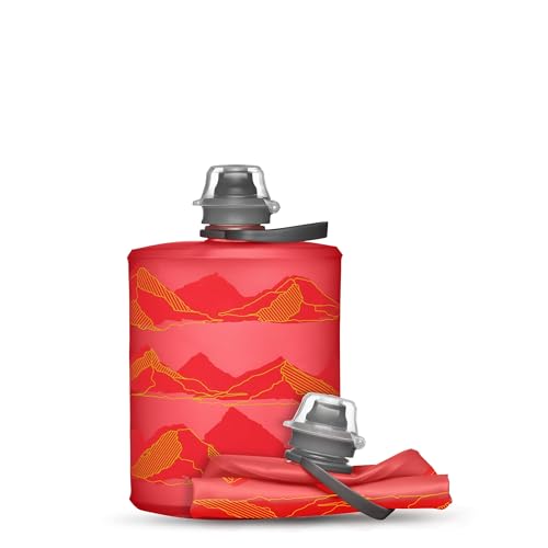 HydraPak Stow Collapsible Water Bottle – 350ml, 500ml, 1L – Ultralight, Leak-Proof, BPA-Free, Filter Compatible Travel & Hiking Flask - color: MTN Redwood, style: 17oz/500ml