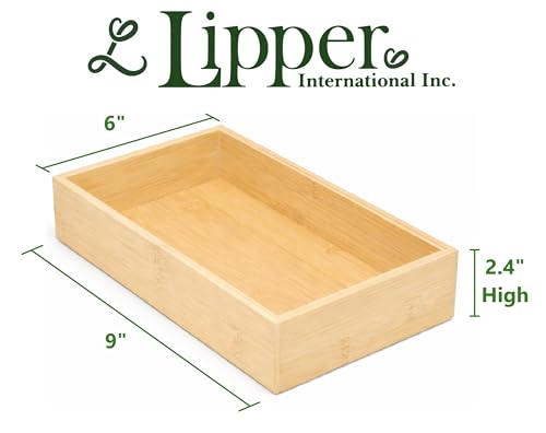 Lipper International 8384 Bamboo Wood Stacking Drawer Organizer Box, 9"x 6" - size: Small, 9"x 6"