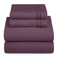 Hearth & Harbor Twin Size Sheets - 3 Piece Bed Sheet Set, Hotel Luxury Double Brushed Bed Sheets - Extra Soft Bedding Sheets & Pillowcases, Twin, Purple - color: Purple, size: Twin
