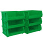 Akro-Mils 30250 AkroBins Plastic Storage Bins, Space-Saving Stackable Bins for Garage, Pantry, Craft Organization, 15" x 16" x 7", Green, 6-Pack - color: Green