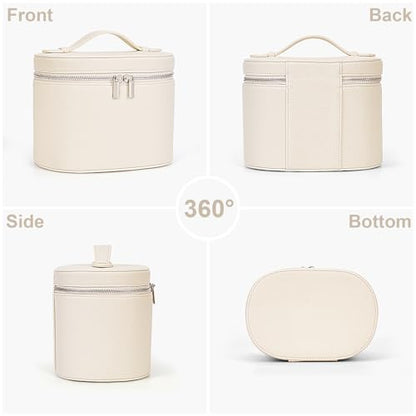 YFGBCX Makeup Bag Vanity Case with Removable Divider Travel Toiletry Bag Portable Cosmetic Bag Makeup Organizer Case - color: Beige