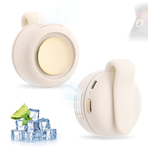 Small Clip Fan, Personal Waist Fans,Portable Silent Mini Bladeless Fan Clip On for Shirt ,Hands-Free Personal Clip Fans 3 Speeds,Clips on Waist Neck Fanes for Outdoor,Camping,Travel,Office (White) - color: White