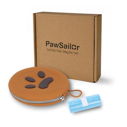 Collapsible Dog Bowls, 2-in-1 Pet Portable Travel Double Bowl Water Food Feeder Traveling Camping & Walking 25oz Brown - color: Brown