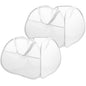 2 Pack Collapsible Laundry Baskets, 90L Large Foldable Laundry Basket, Durable Mesh Pop Up Hampers for Laundry, Dirty Clothes Laundry Hamper for Bedroom, Bathroom, Dorm, Laundry Room, Travel White - color: 2xWhite