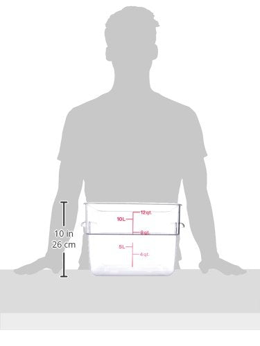 Cambro 12SFSCW135 Camwear Polycarbonate Square Food Storage container, 12 Quart - size: 12 QT