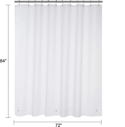 White Extra Wide Shower Curtain Liner 72 x 84 inch Plastic Shower Liner Washable Inside Shower Curtain Liner PEVA Shower Curtains for Bathroom with Magnets and Rustproof Metal Grommet Holes - color: Pure White, size: 72"W x 84"L (Pack of 1)